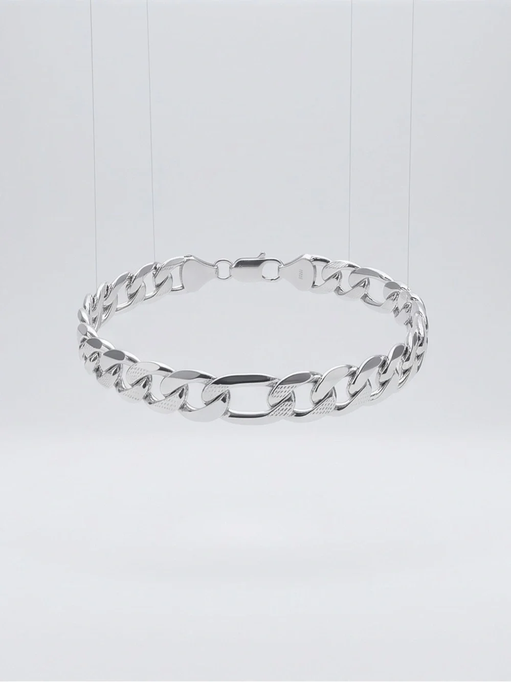 Men's 925 SilverCuban Link Bracelet - Polished Chain